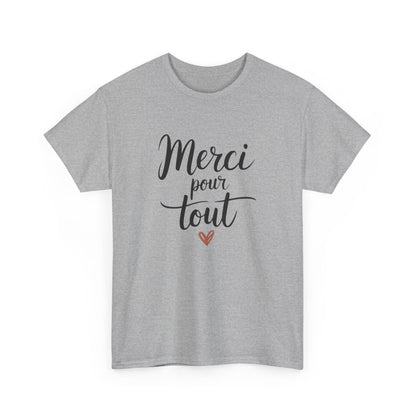 T-shirt Merci pour tout Idée Cadeau gratitude maître collègue  Blanc ou gris –S à 3XL