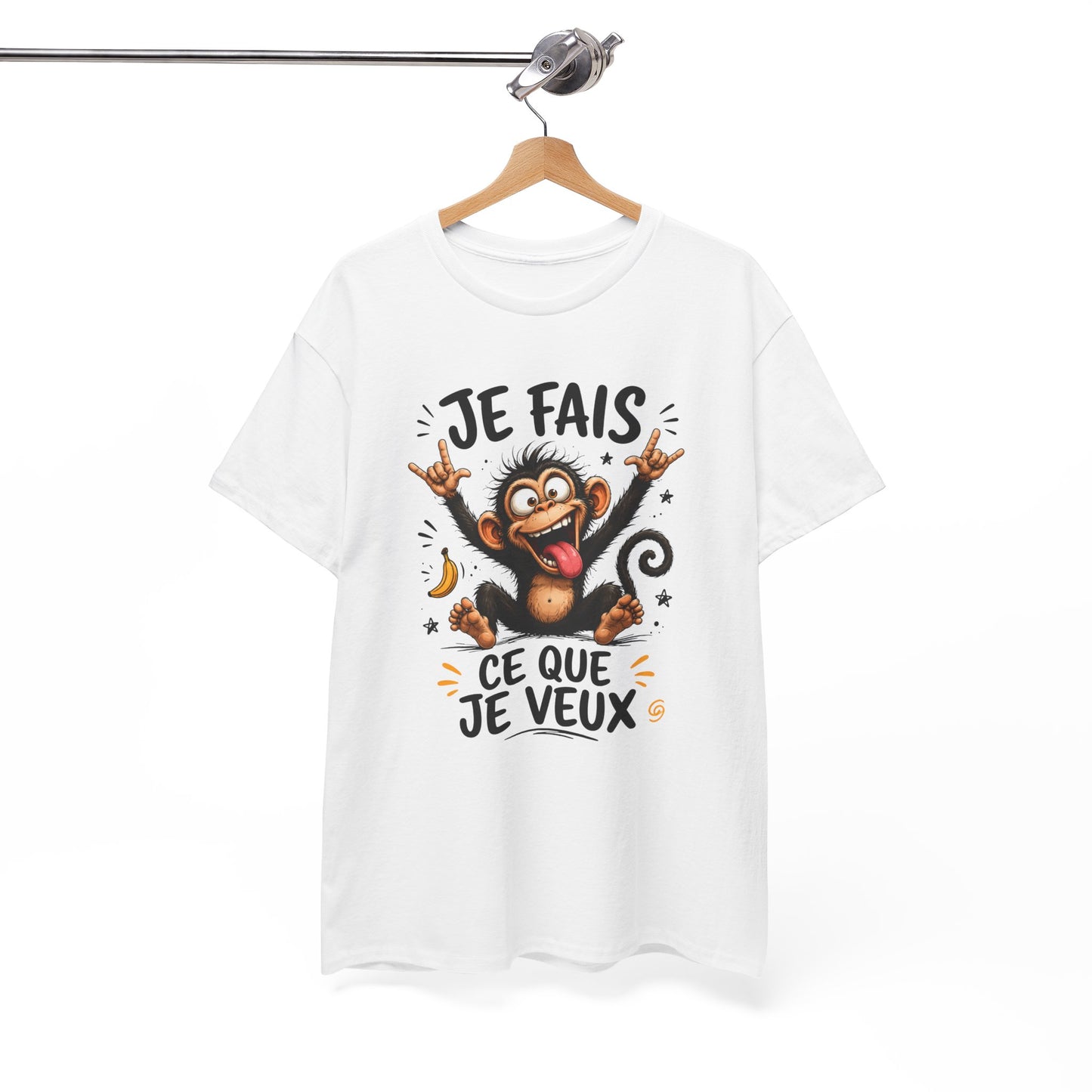 Tee-Shirt Je Fais Ce Que Je Veux – Singe Drôle Humoristique – Cadeau Homme Femme Humour Déjanté Animal Cartoon