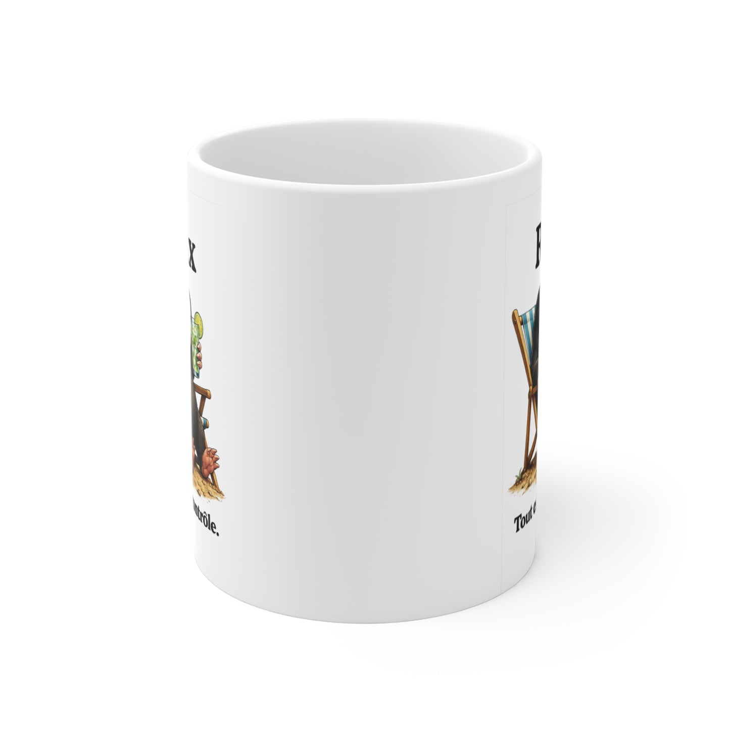 Mug Humoristique Taupe Relax – Tasse Café Détente Vacances – Cadeau Original Homme et Femme, Ami Collègue