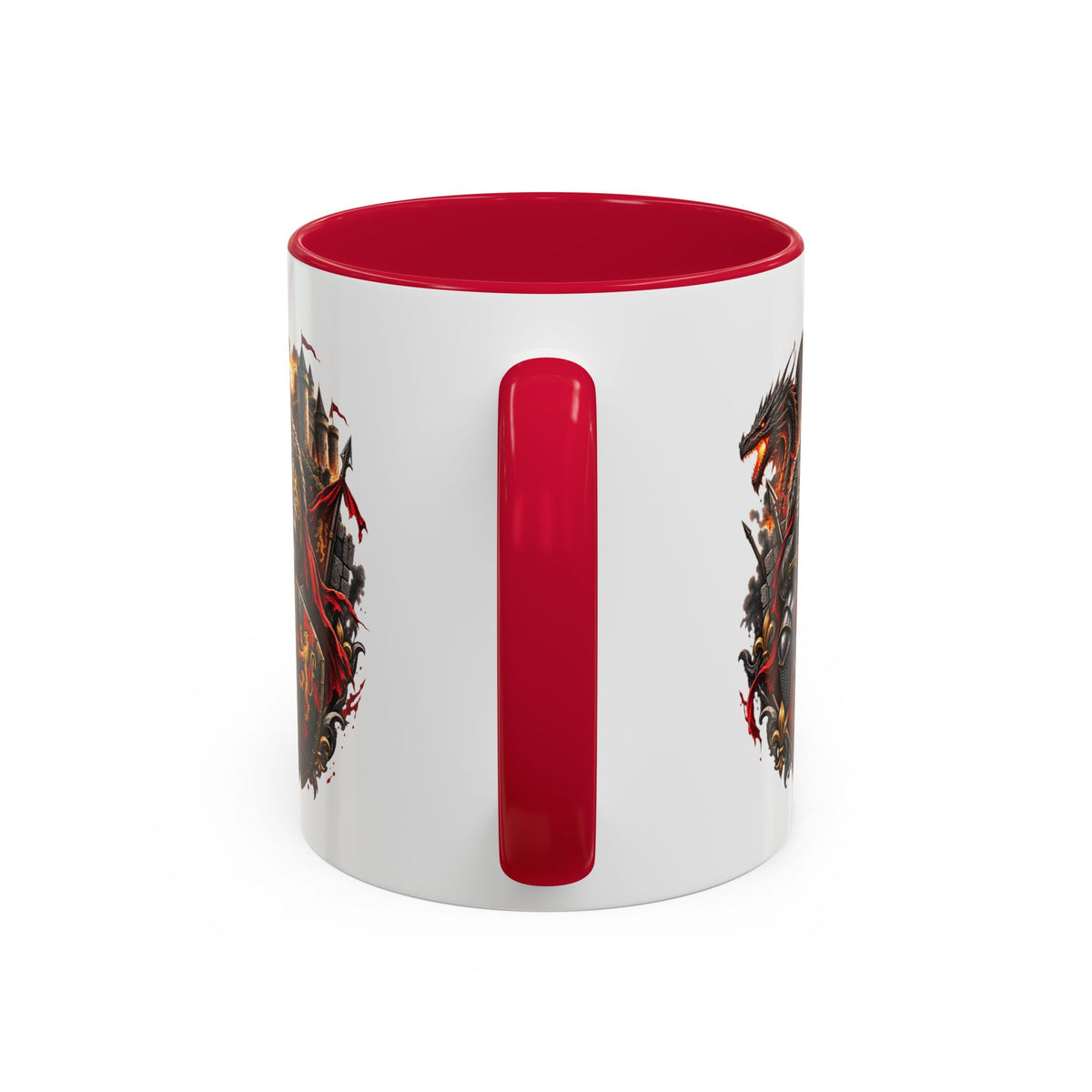 Mug Chevalier Médiéval Moyen âge– Guerrier Dragon et Château – Tasse Fantastique – Cadeau Original Homme