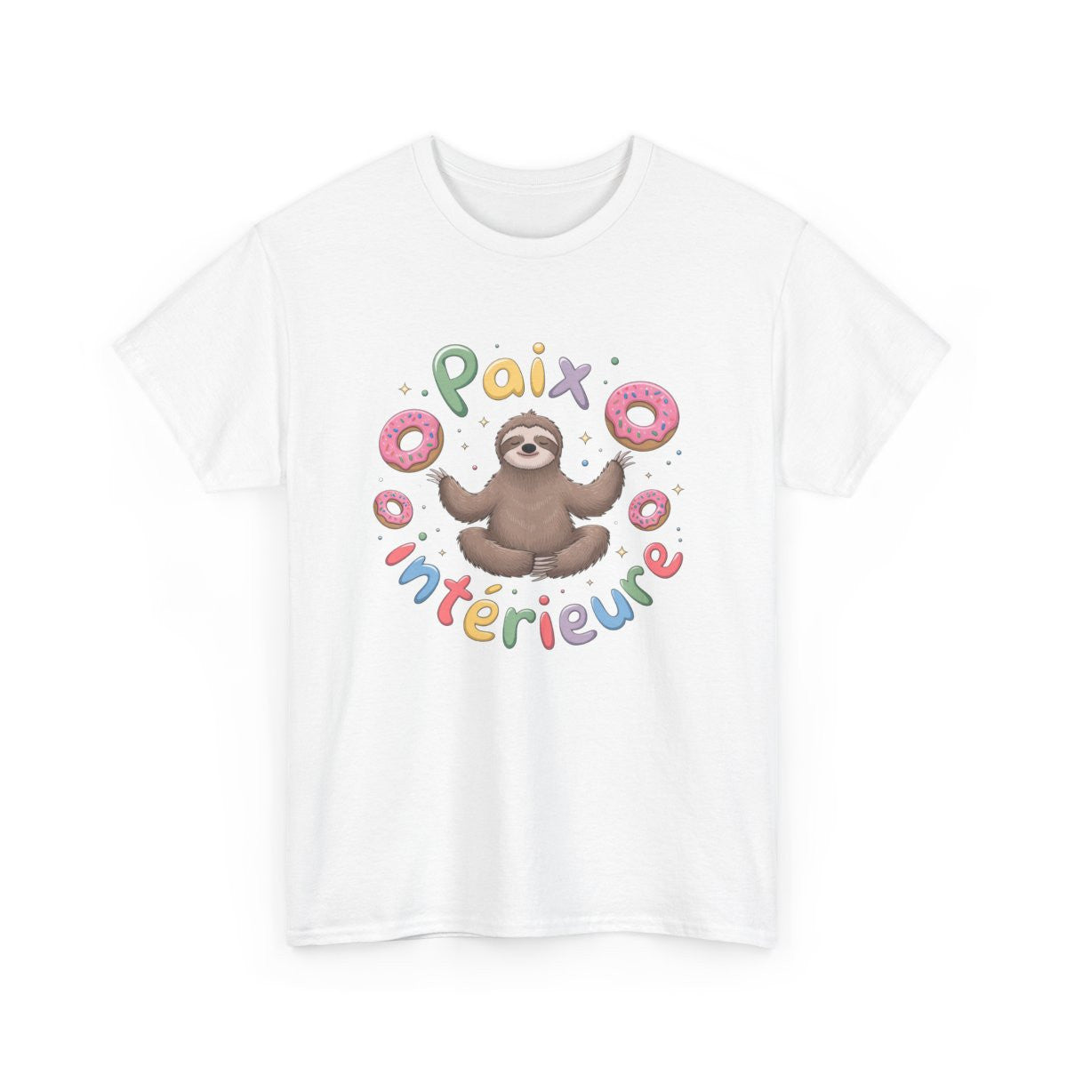 T shirt Paresseux Zen Donuts Paix intérieure Drôle tee shirt amusant humour