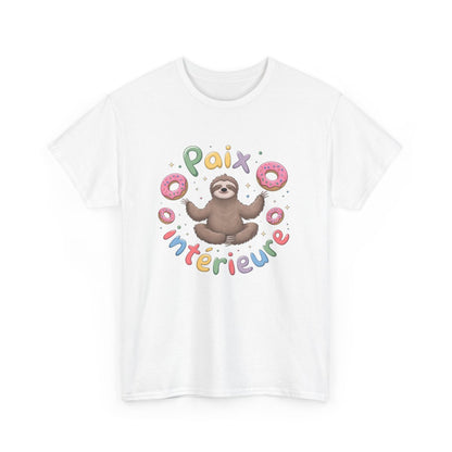 T shirt Paresseux Zen Donuts Paix intérieure Drôle tee shirt amusant humour