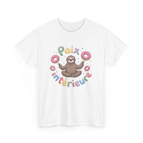 T shirt Paresseux Zen Donuts Paix intérieure Drôle tee shirt amusant humour