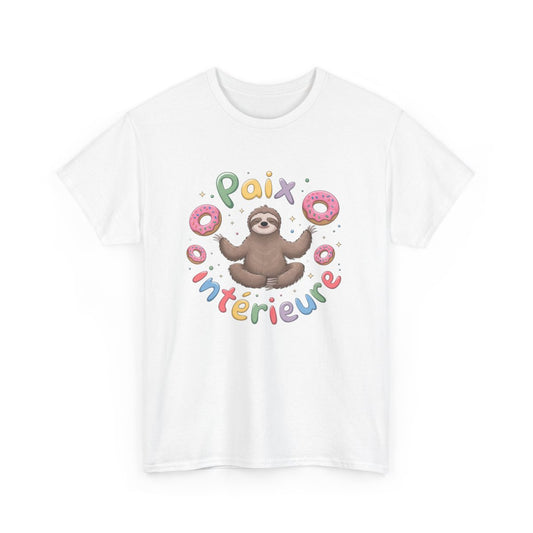 T shirt Paresseux Zen Donuts Paix intérieure Drôle tee shirt amusant humour