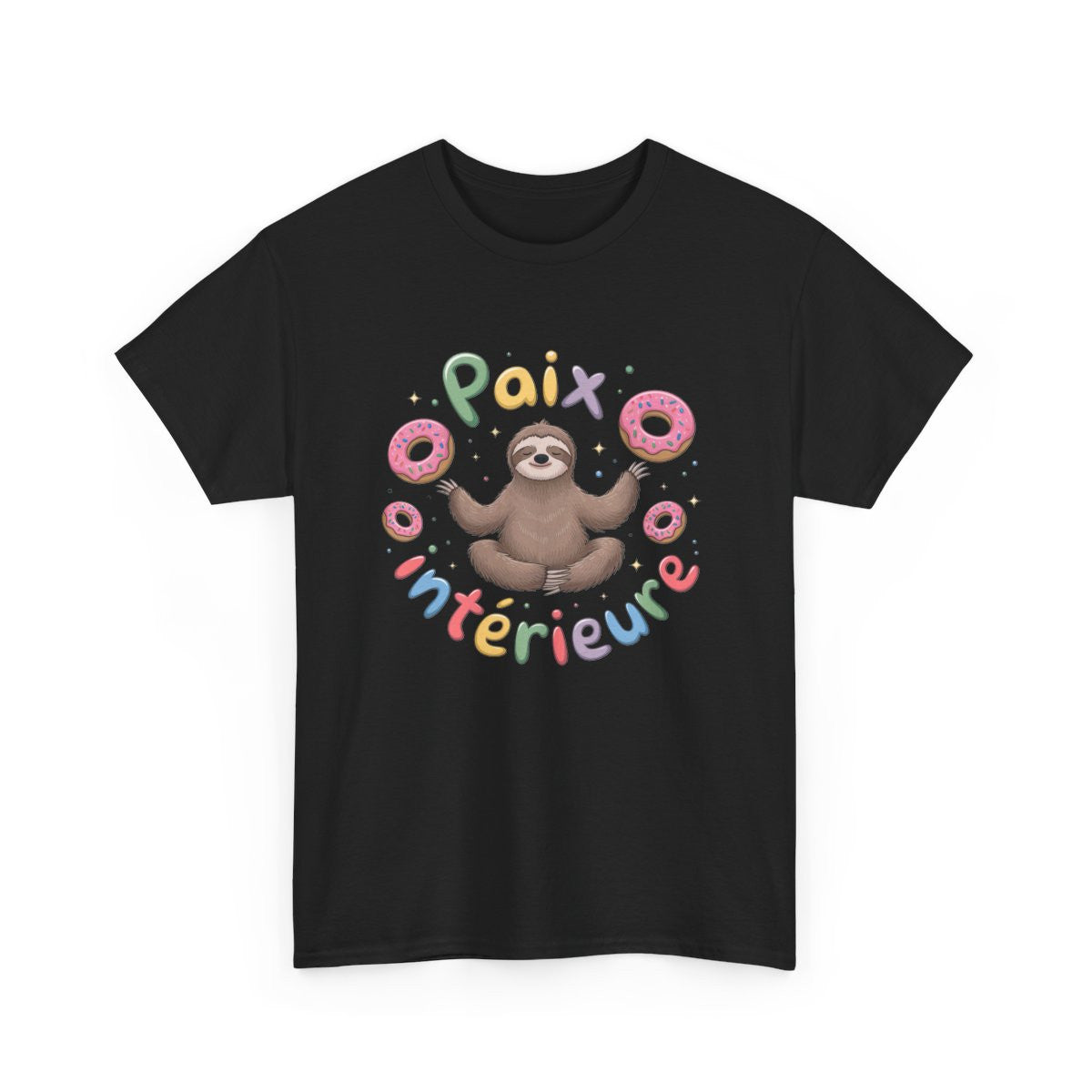 T shirt Paresseux Zen Donuts Paix intérieure Drôle tee shirt amusant humour