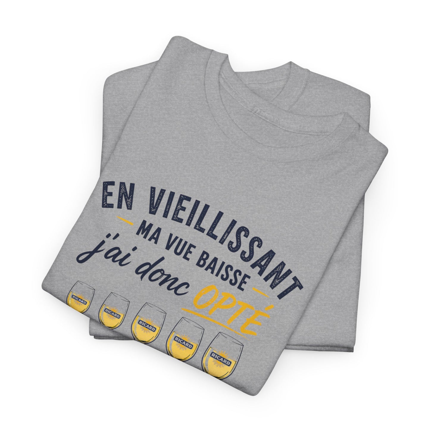 T-Shirt Humour Pastis Verres Progressifs – Tee Shirt Drôle Apéro Alcool Citation Amusante Adulte – Cadeau Ami Apéritif Noir Blanc Gris