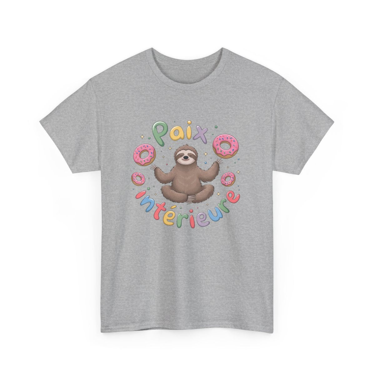 T shirt Paresseux Zen Donuts Paix intérieure Drôle tee shirt amusant humour
