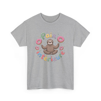 T shirt Paresseux Zen Donuts Paix intérieure Drôle tee shirt amusant humour