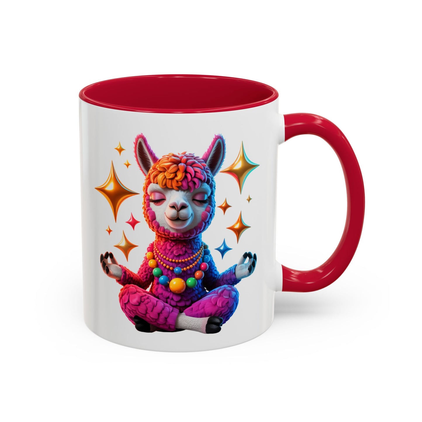 Mug Lama Méditation – Tasse Design Zen Coloré avec Étoiles – Cadeau Relaxation 325ml