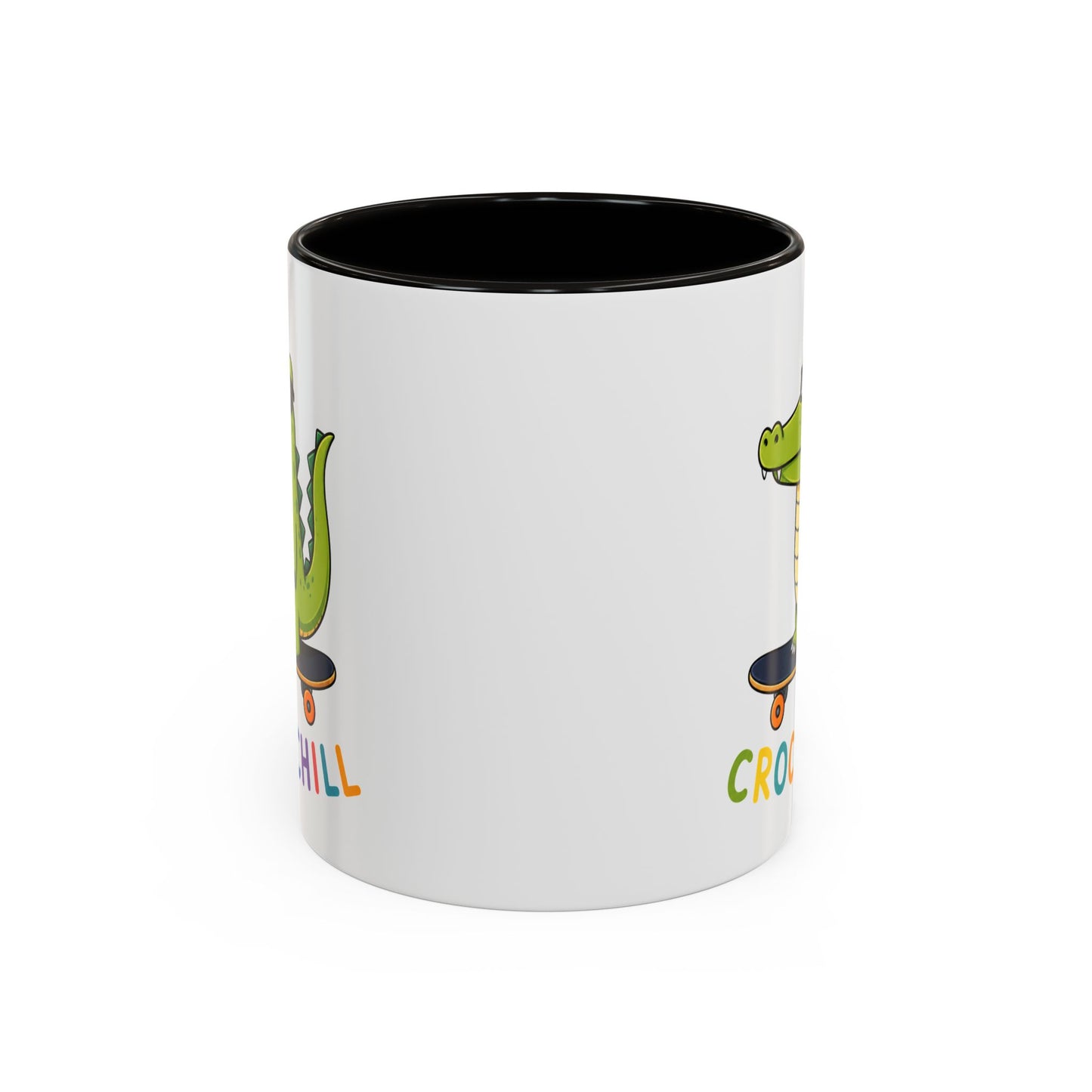 Mug Crocochill – Crocodile sur Skateboard – Tasse Humour Crocodile – Cadeau Original Homme Femme Noir Bleu Rouge