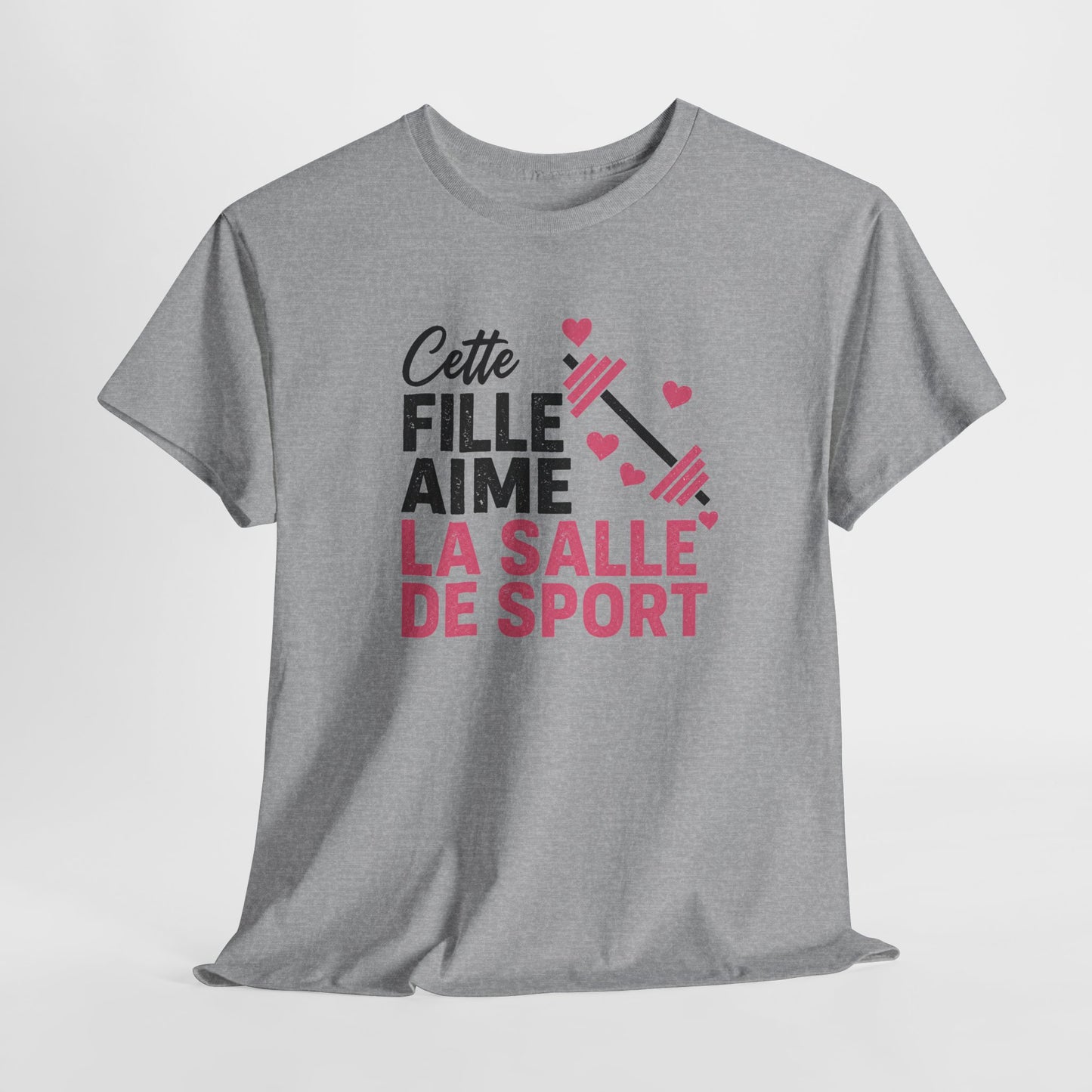 T-Shirt Fitness Femme – Musculation Haltères Sport Training – Cadeau Sportive Passionnée de Salle de Sport