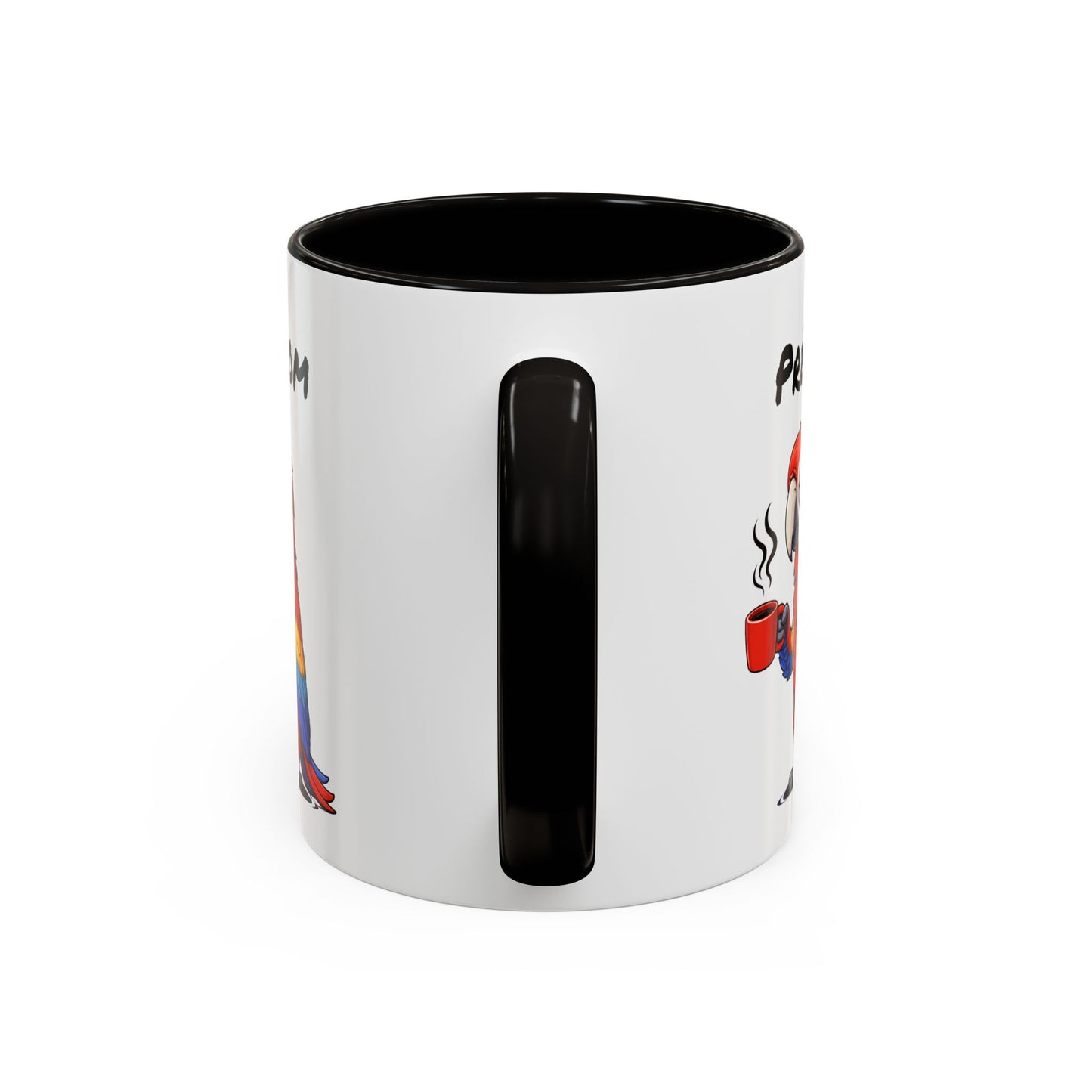 Tasse Perroquet Coloré avec Café – Mug Oiseau Exotique Tropical – Illustration Humour Fatigue 325ml