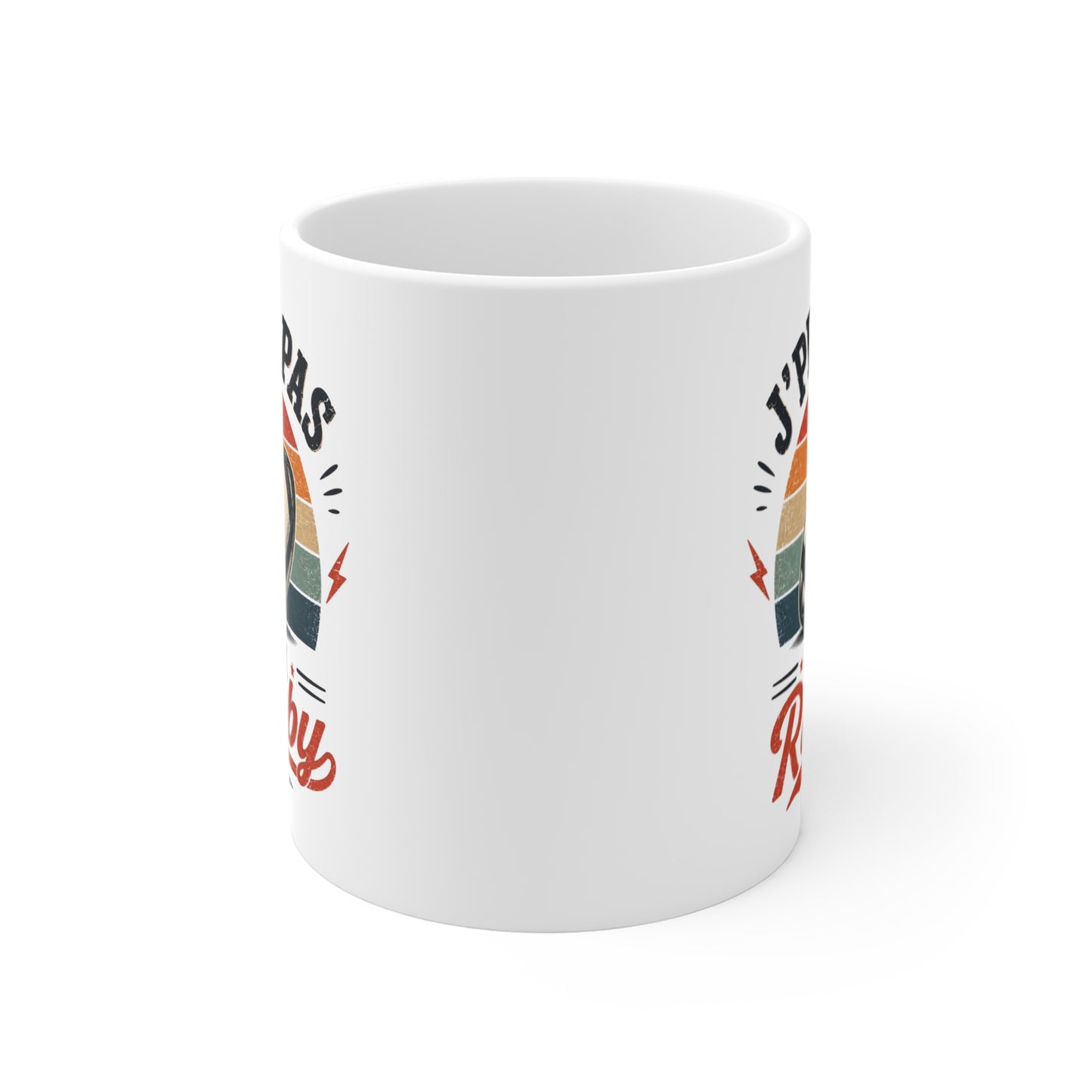 Tasse J’Peux Pas J’Ai Rugby – Mug Humour Rugbyman Vintage – Cadeau Rugby Homme Femme 325ml