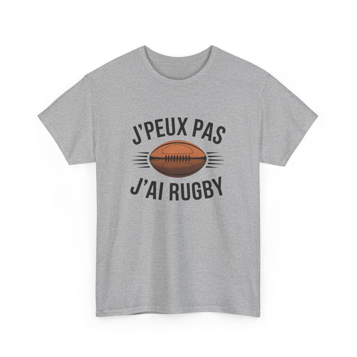 T shirt Blanc Gris J’Peux Pas J’ai Rugby  Tee Shirt Humoristique Sportif Rugby Homme Femme Supporter