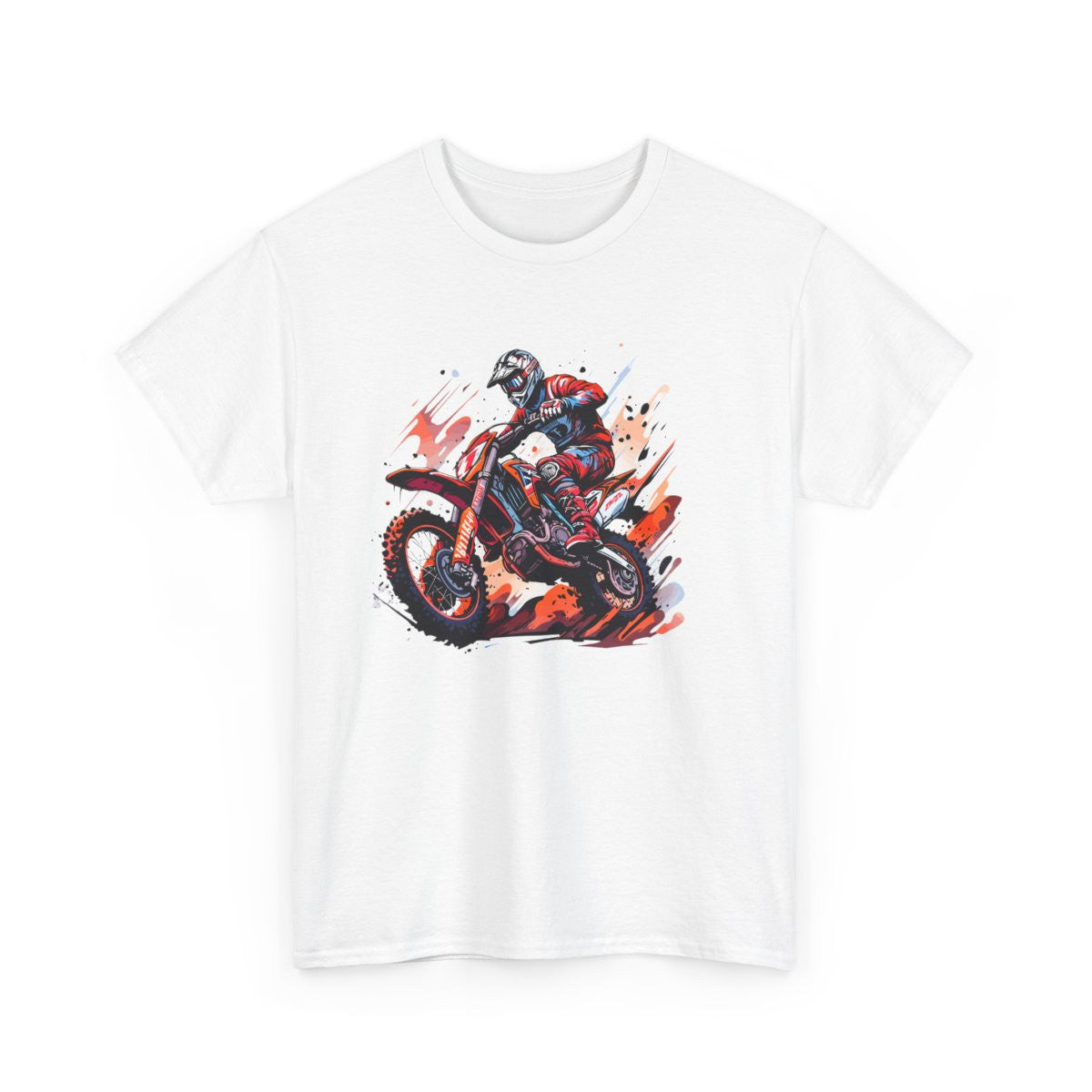 Tshir t Motocross Rider  Motard Extrême Off-Road  Tee-Shirt Sport Moto Design Blanc Gris Noir
