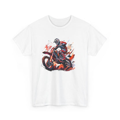 Tshir t Motocross Rider  Motard Extrême Off-Road  Tee-Shirt Sport Moto Design Blanc Gris Noir