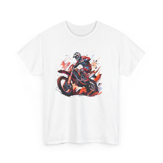 Tshir t Motocross Rider  Motard Extrême Off-Road  Tee-Shirt Sport Moto Design Blanc Gris Noir