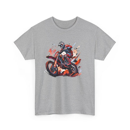 Tshir t Motocross Rider  Motard Extrême Off-Road  Tee-Shirt Sport Moto Design Blanc Gris Noir