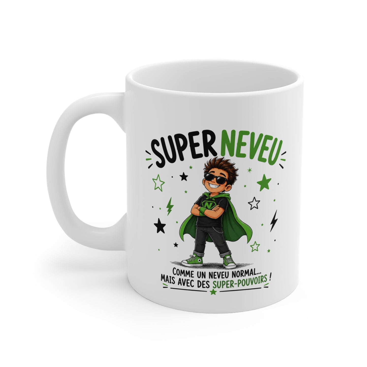 Mug Super Neveu – Tasse Humoristique pour Neveu – Idée Cadeau Originale et Drôle – Anniversaire Noël Famille