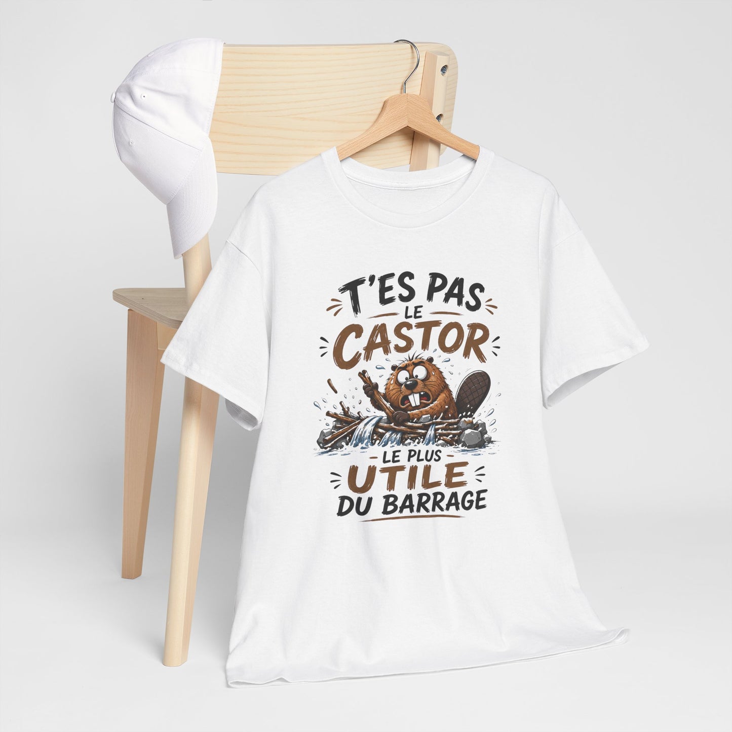Tee Shirt T’es Pas Le Castor Le Plus Utile Du Barrage – T-Shirt Humour Castor – Cadeau Homme Femme Animal Amusant