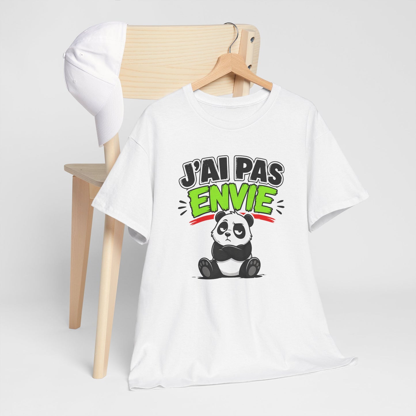 T-Shirt Humour Panda J’ai Pas Envie – Tee Shirt Drôle Adulte Flemme Mauvaise Humeur Citation Fun Cadeau Collègue Homme Femme