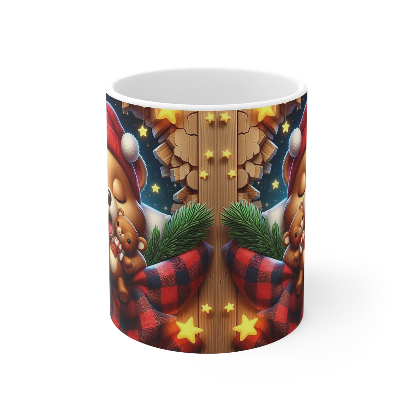 Tasse Ourson Hiver – Mug Céramique 325ml – Cadeau Cocooning Noël Animaux Mignons