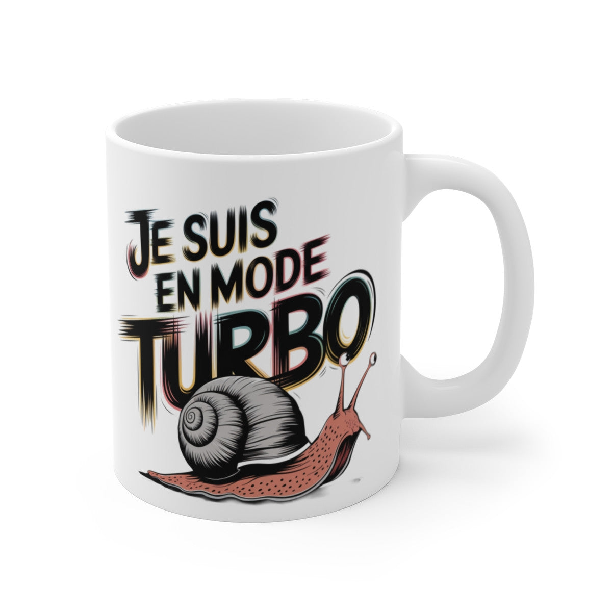 Mug Humour Escargot Je suis en mode TurboTasse Drôle Détente Paresse Style Rétro Cadeau Fun Original