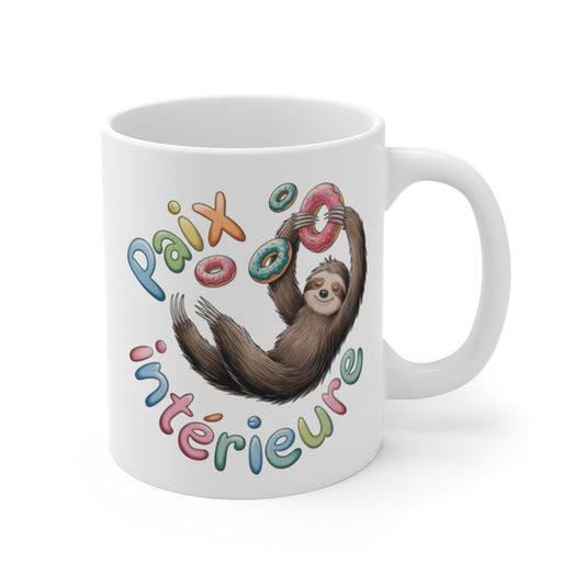 Mug Humour Paresseux Paix Intérieure Tasse Détente Donut Paresse Paix Zen Drôle et Mignonne  Cadeau Original Relax