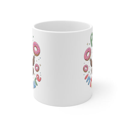 Mug Paix Intérieure Paresseux Méditation et Donuts Tasse Relaxation Zen Humour Animalier Cadeau Bien-être Original