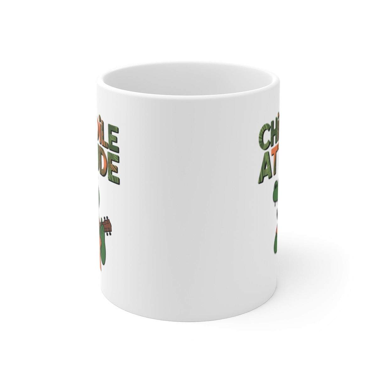 Mug Chillodile Attitude Tasse Drôle Crocodile Cool Guitare  Tropicale Relax Humour Cadeau Original Musique Zen