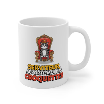 Mug Chat Royal Humour  Tasse Drôle Roi Chaton Trône Couronne Sarcasme Feline Attitude Paresse Gourmandise