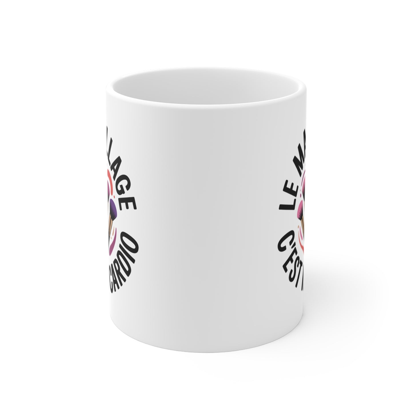 Mug Maquillage – Tasse Céramique 325ml « Le Maquillage C’est Mon Cardio » – Cadeau Beauté