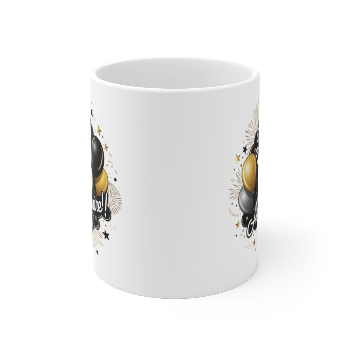 Mug Joyeux Anniversaire 18 Ans  Ballons Or & Feux d’Artifice Idée Cadeau Majeurité Original