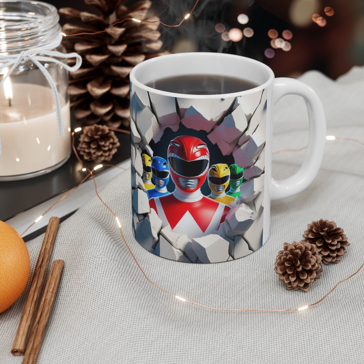 Mug Power Rangers  Tasse Équipe Héros Nostalgie Idée Cadeau Geek Années 90