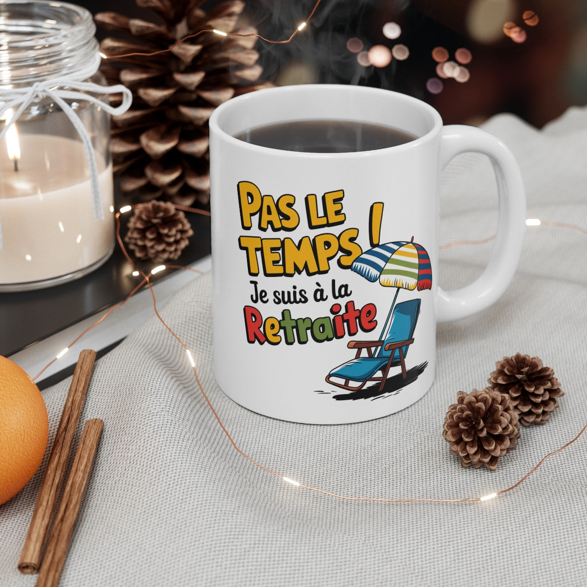 Mug Retraité Coloré Tasse Pas le temps, je suis à la retraite Cadeau humoristique pour départ en retraite