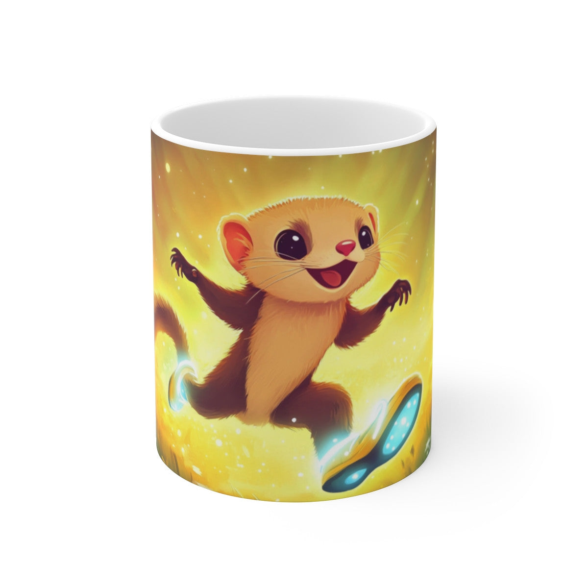 Mug Tasse Furet Magique en Forêt Illustration Cartoon Lumineuse pour enfant et adulte