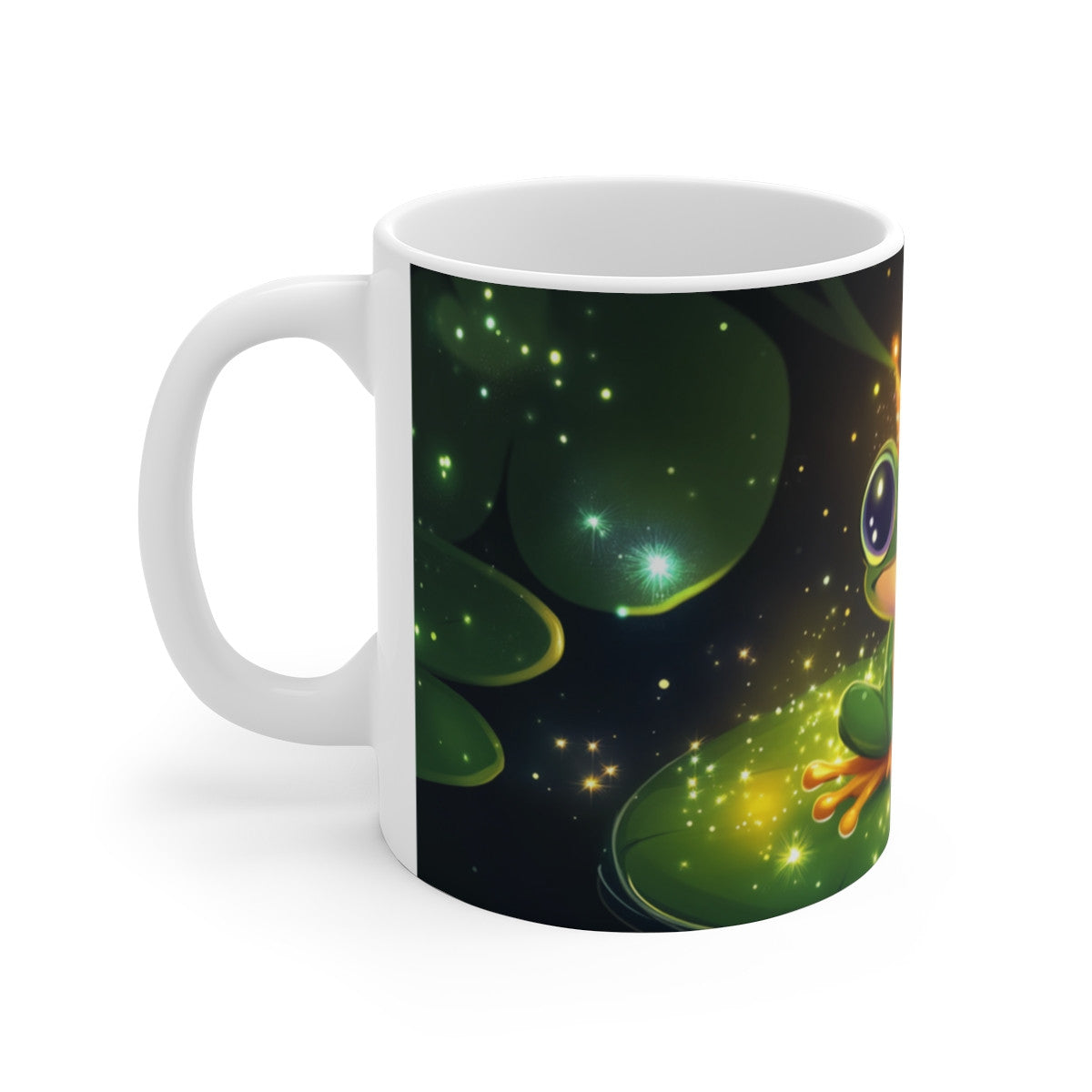Mug Tasse Grenouille Royale sur Nénuphar Illustration Cartoon Lumineuse pour enfant et adulte