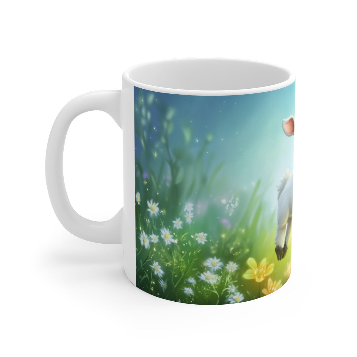 Mug Tasse Chevreau Sautant Champ Fleuri Illustration Cartoon Lumineuse pour enfant et adulte