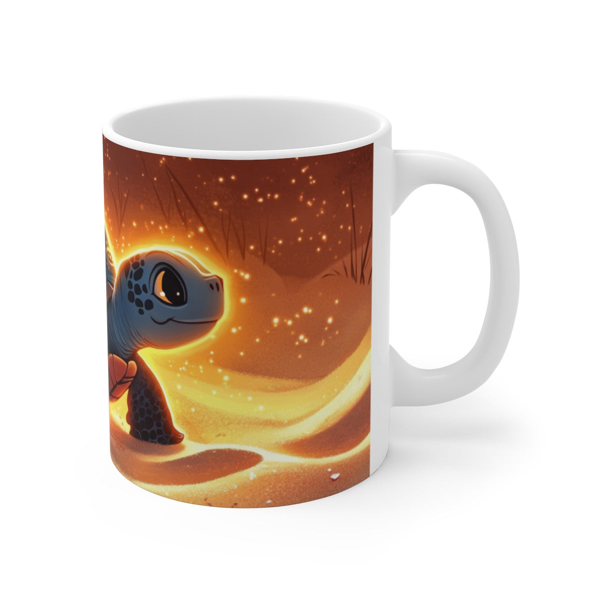 Mug Tasse Tortue Magique Carapace Lumineuse Sable Illustration Cartoon pour enfant et adulte