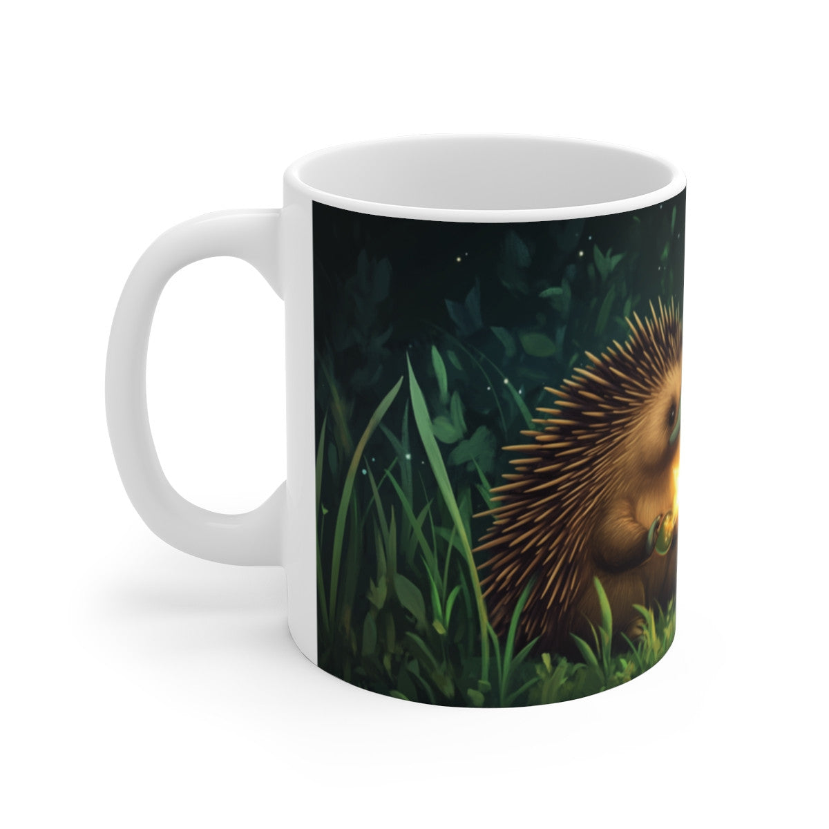 Mug Tasse Échidné Magique avec Étoile Lumineuse Illustration Nocturne Féérique Cartoon Enfant et Adulte