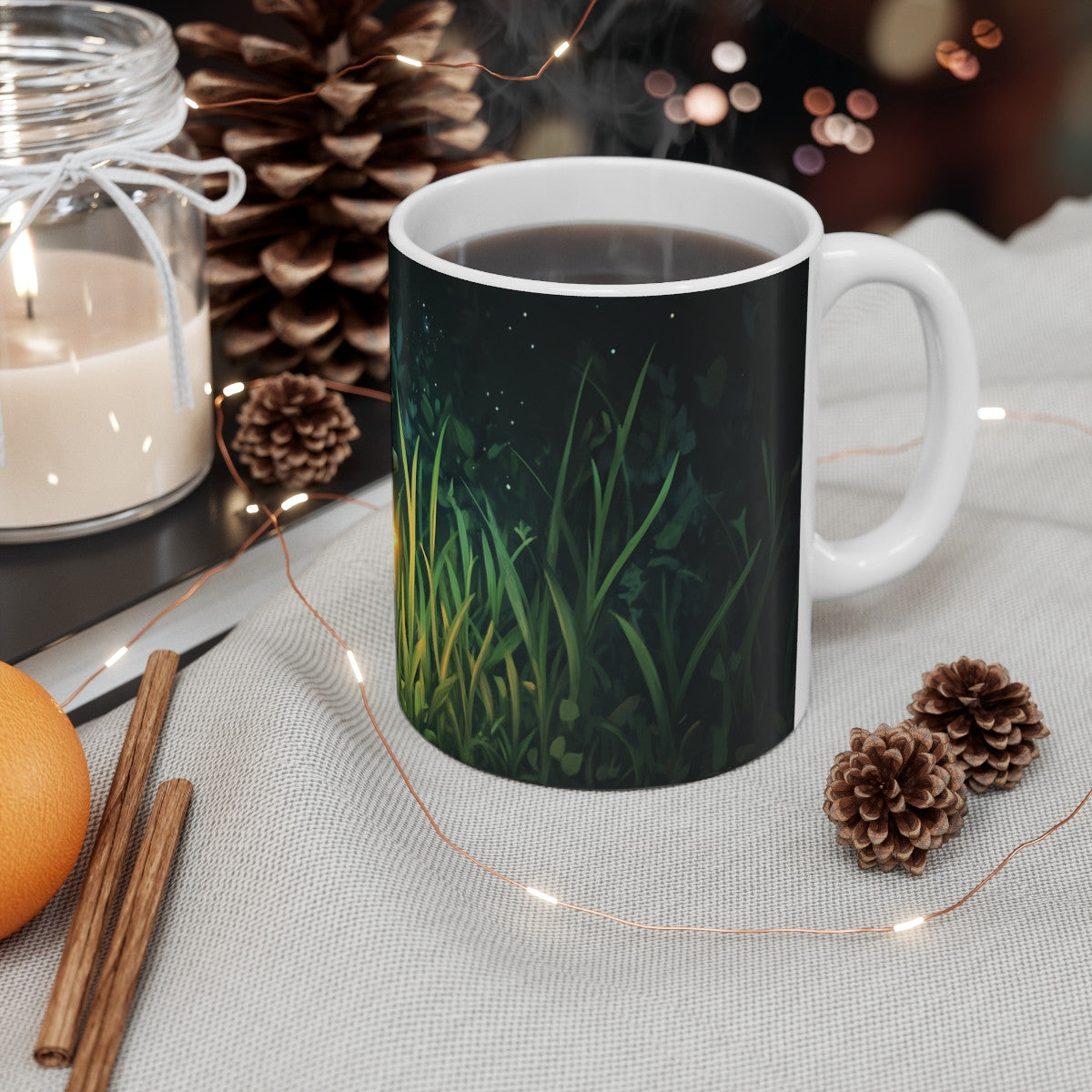 Mug Tasse Échidné Magique avec Étoile Lumineuse Illustration Nocturne Féérique Cartoon Enfant et Adulte