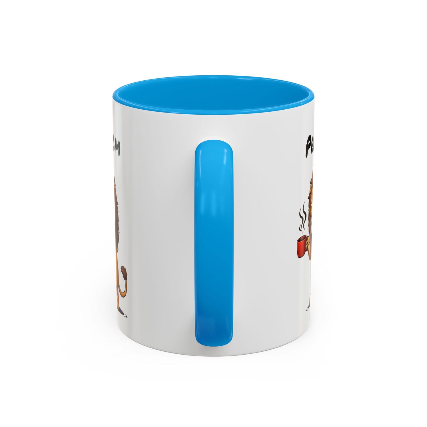 Tasse Lion avec Café – Mug Animal Sauvage Humoristique – Illustration Lion Fatigue 325ml