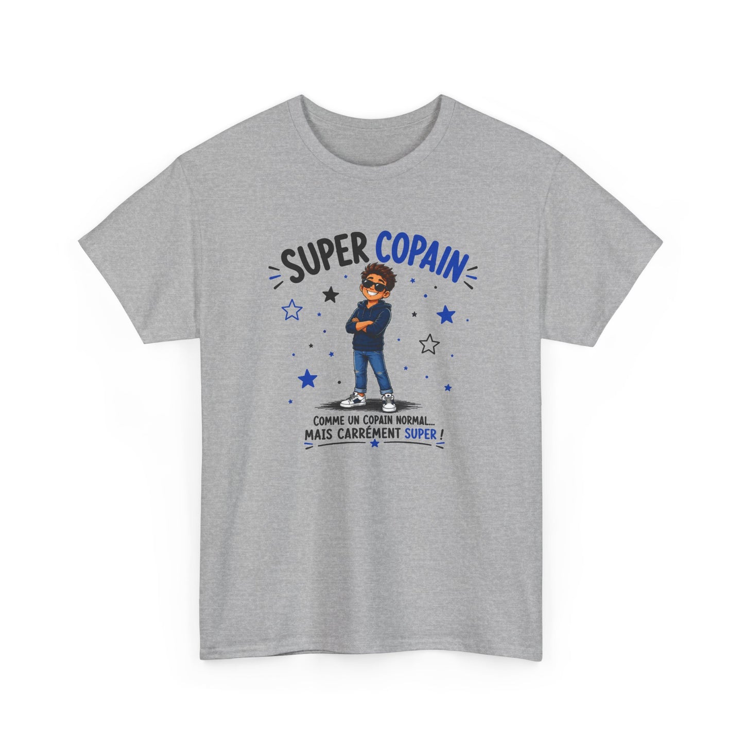 Tee Shirt Super Copain Homme – Comme un Copain Normal Mais Carrément Super – T-Shirt Humour Cadeau Amitié Original