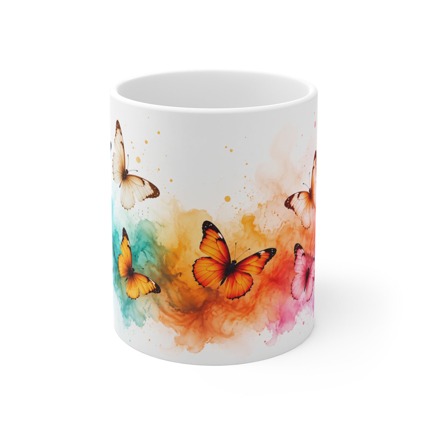 Tasse Papillons Aquarelle Colorée – Mug Nature Artistique et Féminin – Cadeau Femme 325ml