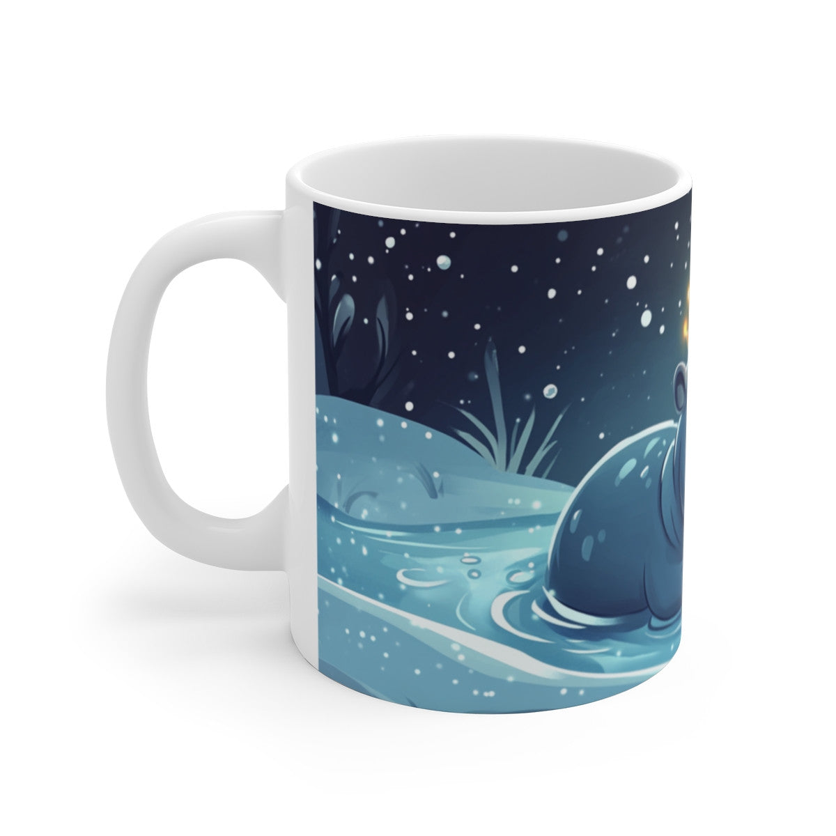 Mug Hippo Royal Tasse Bébé Hippopotame Couronne Lumineuse Nuit Enchantée Étang Féérique
