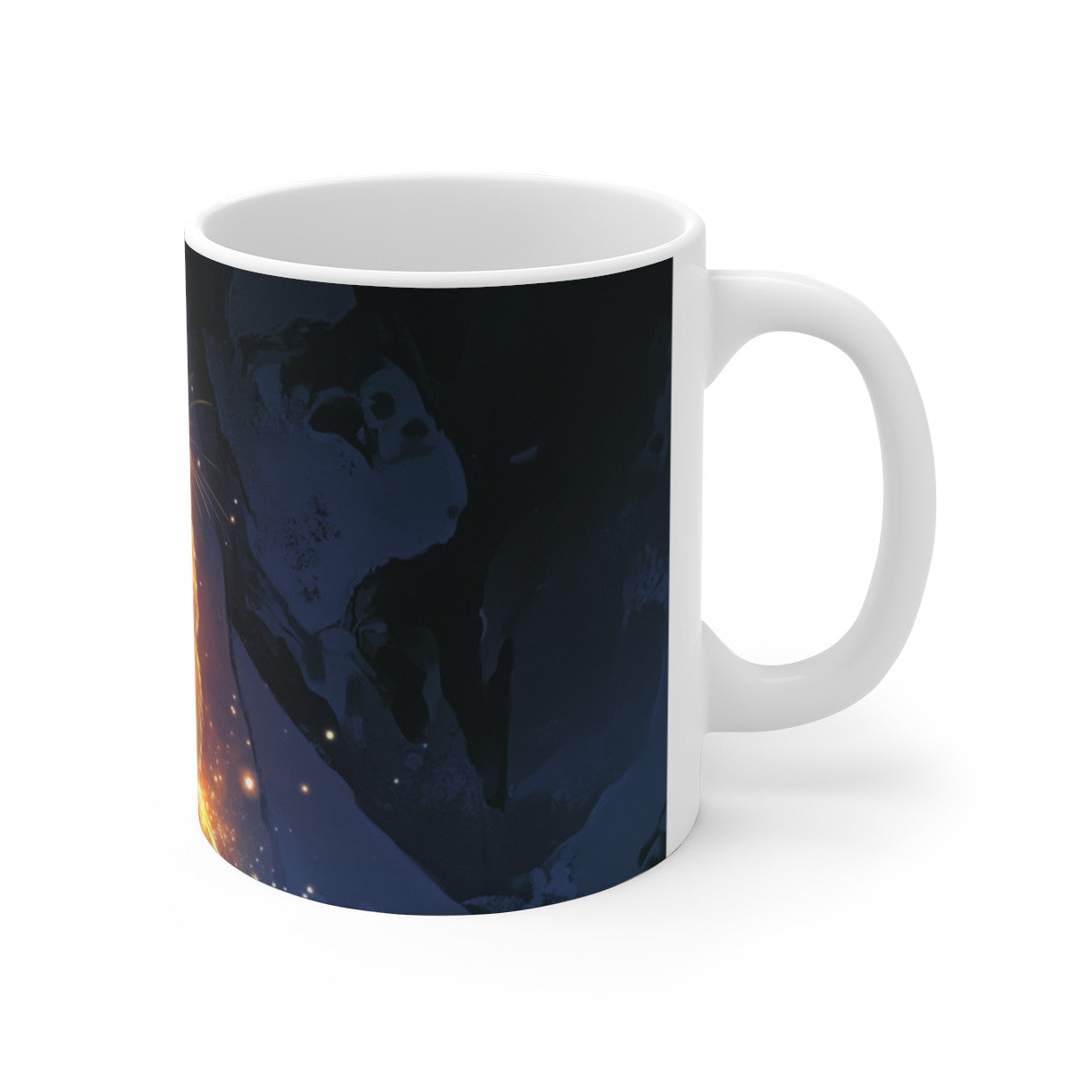 Mug Pika Lumineux – Tasse Rongeur Magique sur Rocher Nocturne Étincelant