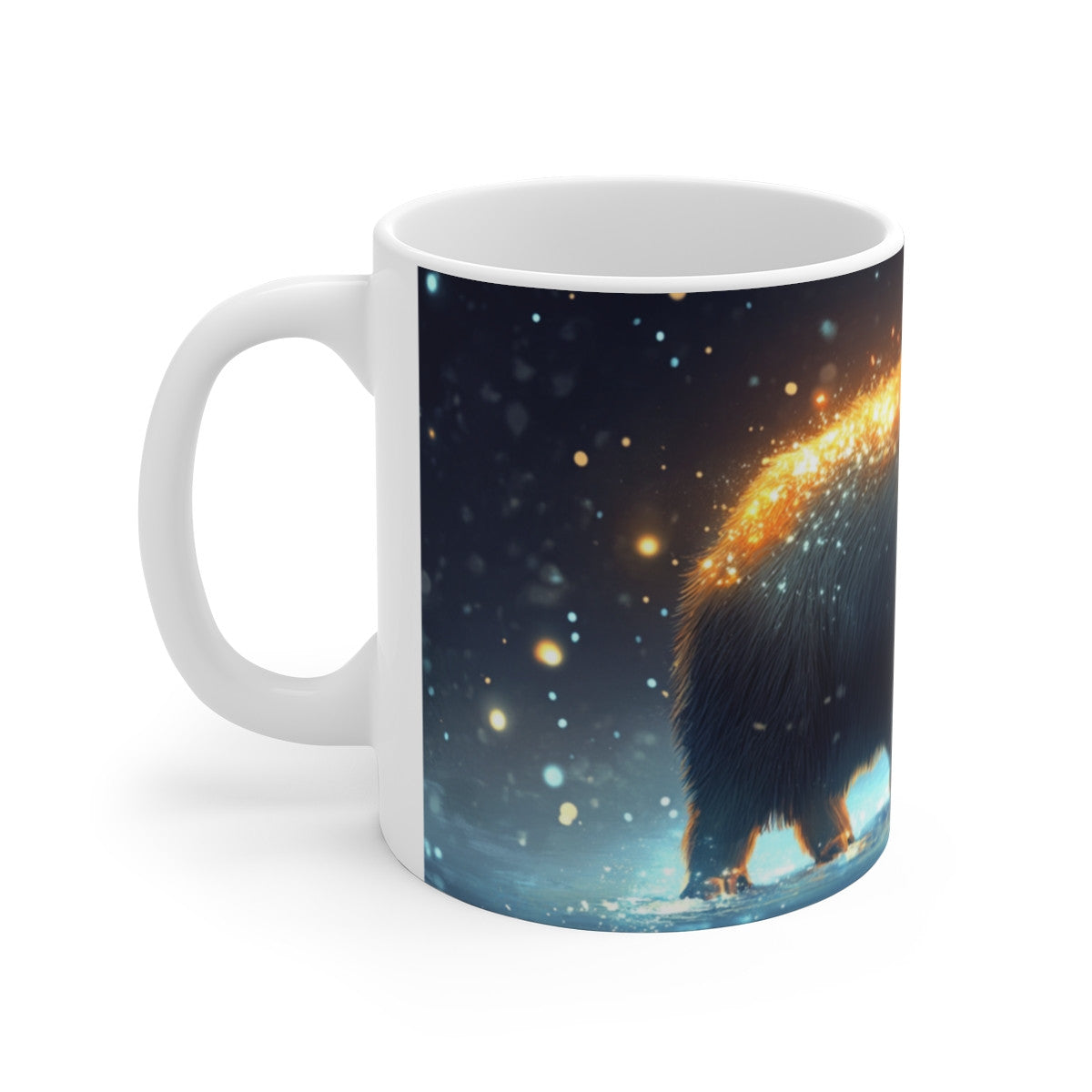 Mug Bœuf Magique des Glaces – Tasse Animal Enchanté Fourrure Lumineuse Nuit Polaire