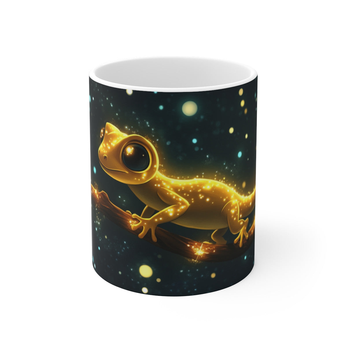 Mug Gecko Étoilé Tasse Lézard Magique Lumineux sur Branche Nocturne