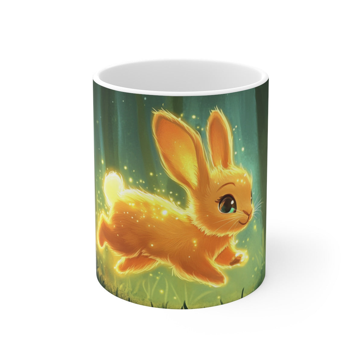 Mug Lapin Lumineux – Tasse Petit Lapin Magique Forêt Enchantée Clairière Dorée