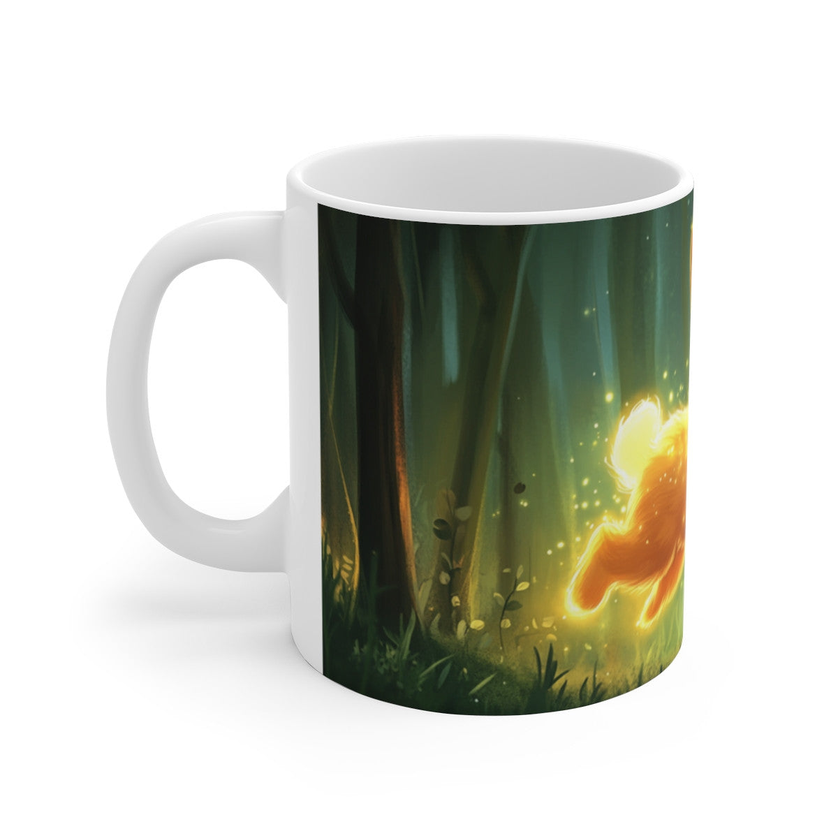 Mug Lapin Lumineux – Tasse Petit Lapin Magique Forêt Enchantée Clairière Dorée